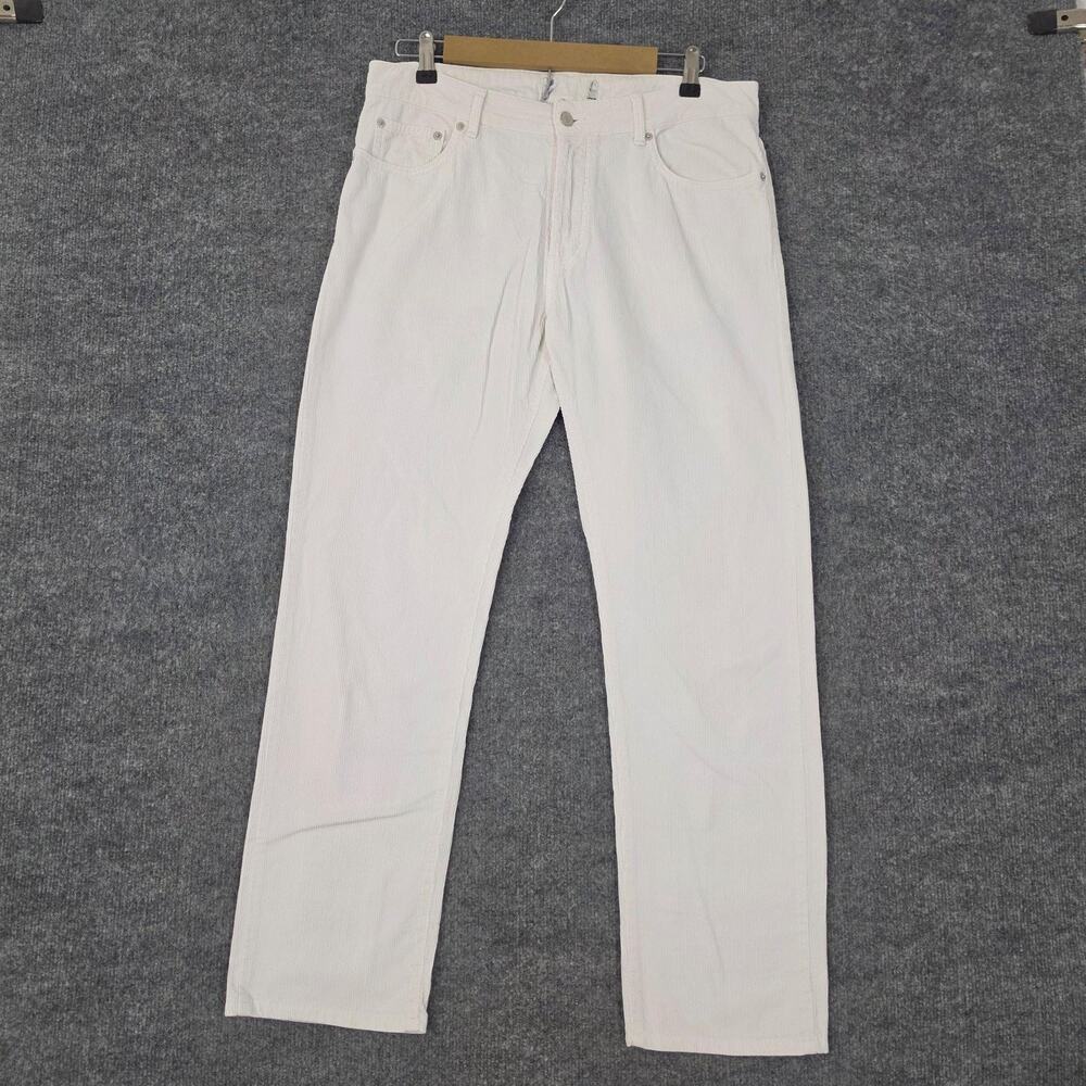 Officine Generale Pants Men 32 Trousers Corduroy 5 Pocket Straight White Casual